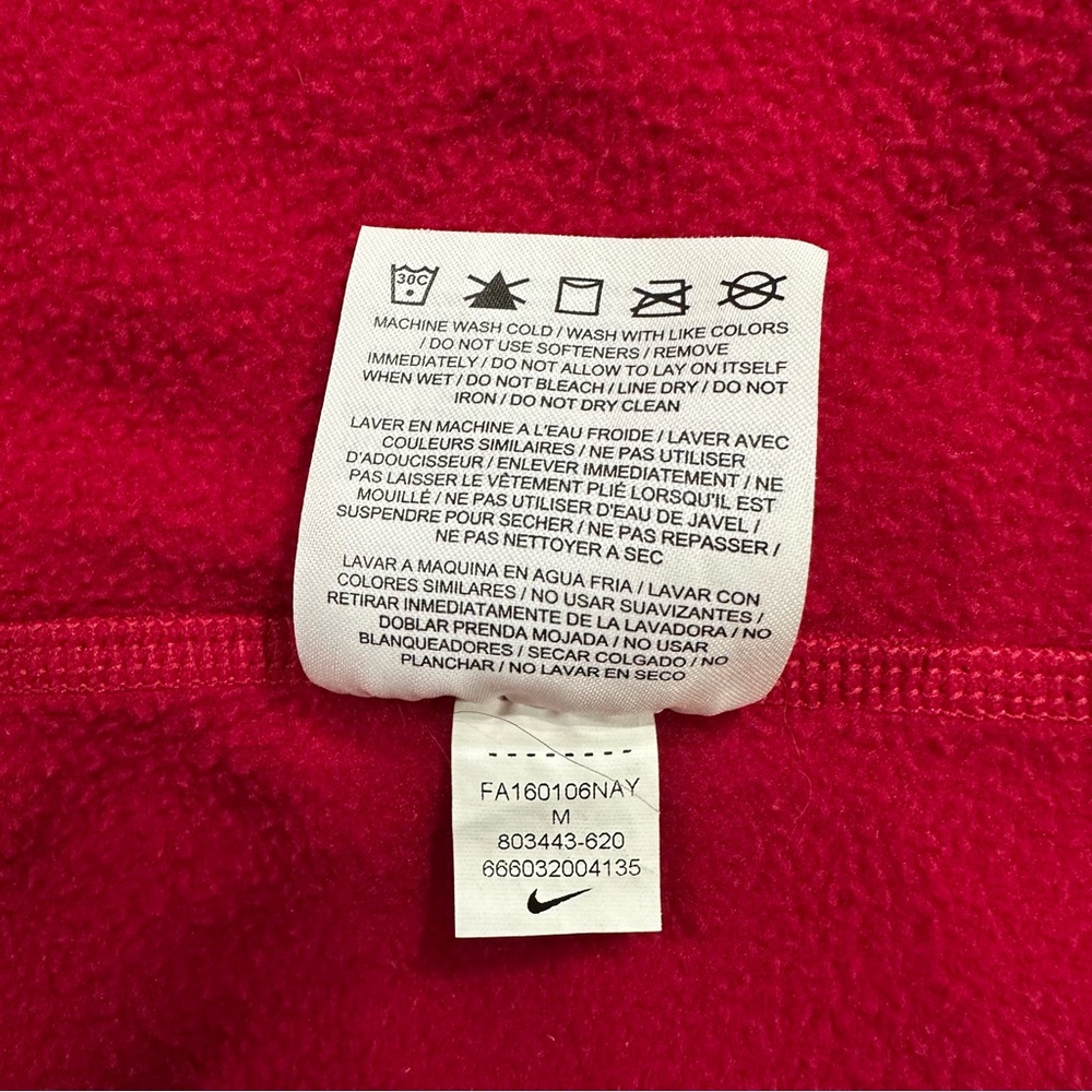 Nike Dri Fit Hoodie Mens Medium Red Pullover Athletic Sweatshirt Swoosh Logo - Picture 5 of 6